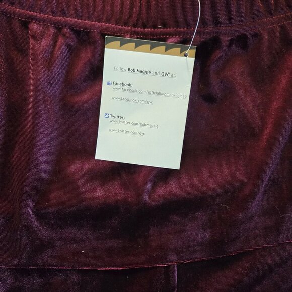 BOB MACKIE "Wearable Art" Crushed Velvet Wine-Colored Maxi Skirt NWT/SIZE L - Picture 7 of 7